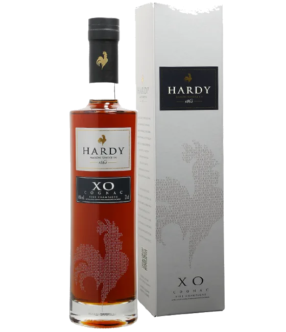 Hardy Cognac XO, fles bij slijterij t Bockje in Bathmen