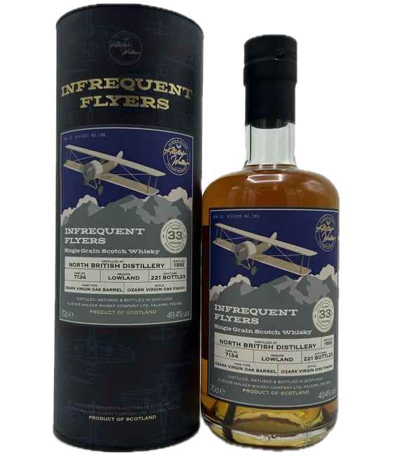 Infrequent Flyers North British 1992 33Y, fles bij slijterij t Bockje in Bathmen