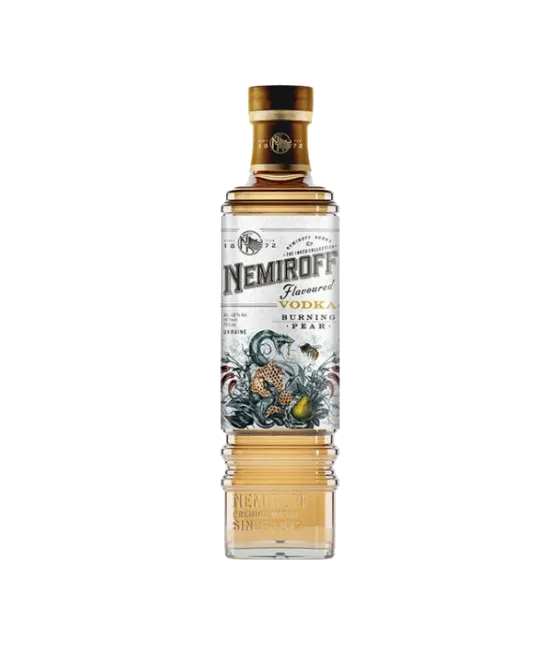 Nemiroff Vodka Burning Pear, fles bij slijterij t Bockje in Bathmen