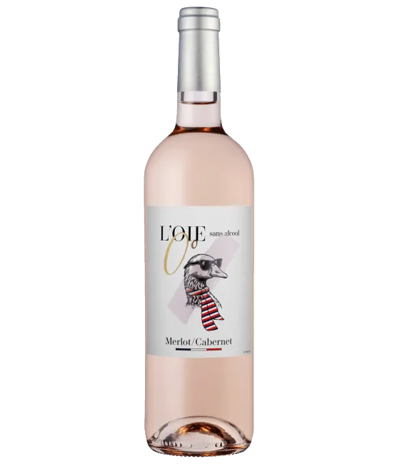 L’OIE 0° Rosé Merlot/Cabernet alcohol free, fles bij slijterij t Bockje in Bathmen
