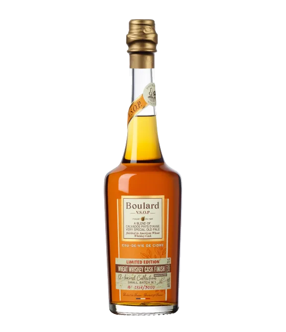Boulard V.S.O.P. Calvados Wheat Whiskey Cask Finish, fles bij slijterij t Bockje in Bathmen