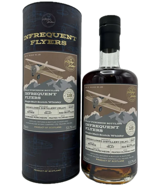 Infrequent Flyers Undisclosed Distillery (Islay) 2007 18Y, fles bij slijterij t Bockje in Bathmen