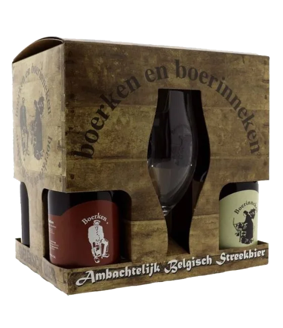 Boerken en Boerinneken Giftpack 4 Flessen + 2 Glazen