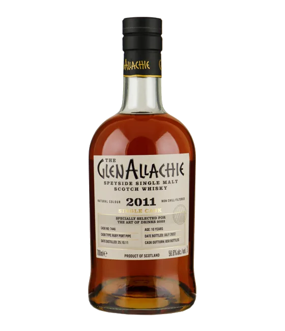 Glenallachie 10 Years Old Art of Drinks botteling 2022 Ruby port pipe, fles bij slijterij t Bockje in Bathmen