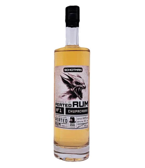 Schotman Single Peated Rum No:1, fles bij slijterij t Bockje in Bathmen