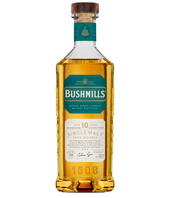 Bushmills 10 Years Old Irish Single Malt Whiskey, fles bij slijterij t Bockje in Bathmen