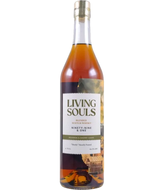 Living Souls Ninety-Nine & One Blended Whisky, fles bij slijterij t Bockje in Bathmen