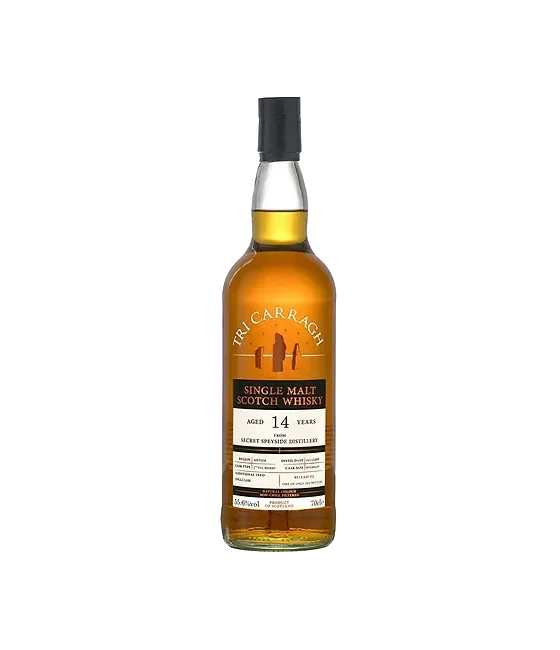 Tri Carragh Secret Speyside 14 Years Old 2008, fles bij slijterij t Bockje in Bathmen