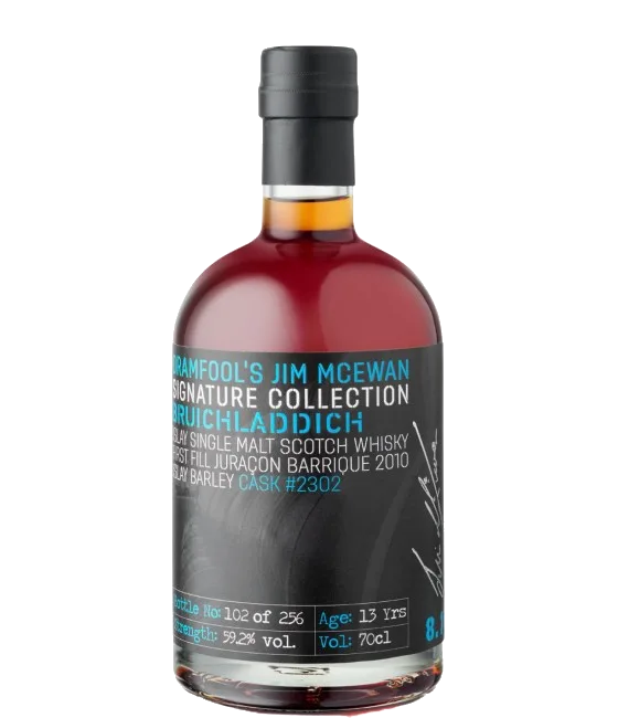 Dramfool’s Signature Collection 13 Years Old 2010 Bruichladdich 8.1 #2302, fles bij slijterij t Bockje in Bathmen