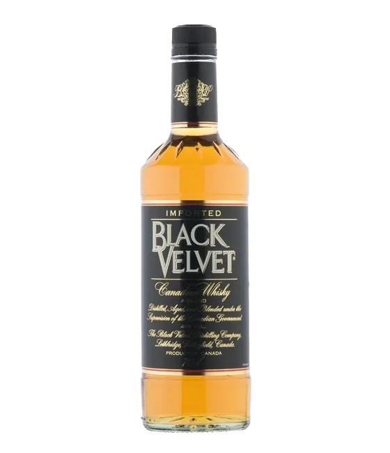 Black Velvet Canadian Whiskey, fles bij slijterij t Bockje in Bathmen