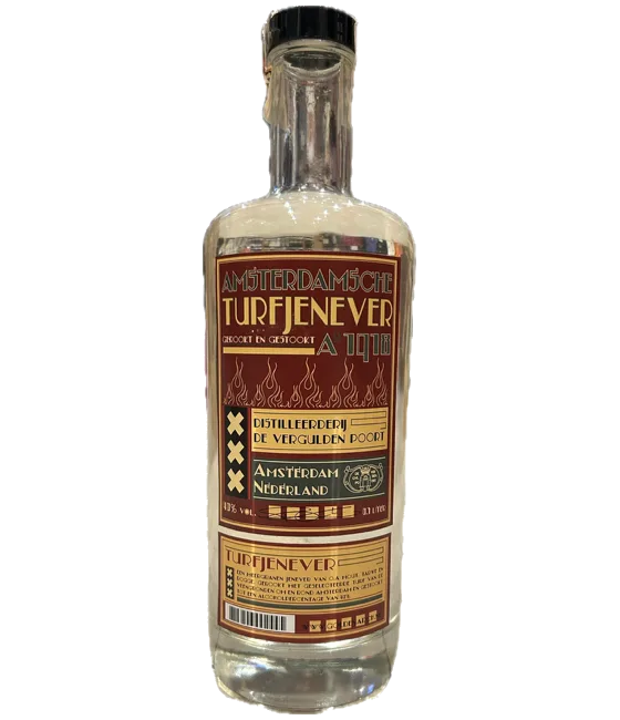 Amsterdamsche Turfjenever, fles bij slijterij t Bockje in Bathmen