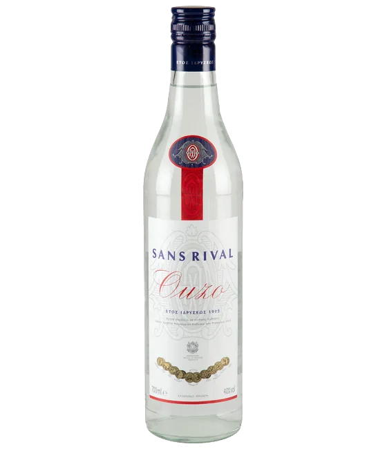 Sans Rival Ouzo 40%, fles bij slijterij t Bockje in Bathmen