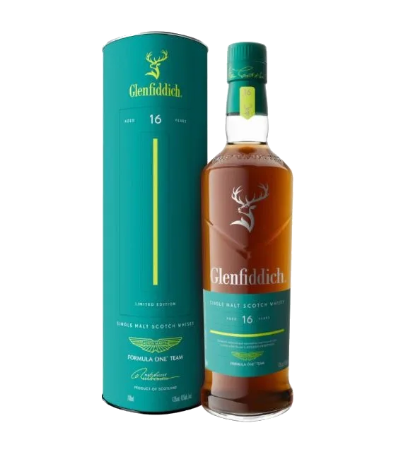 Glenfiddich 16 Years Old Limited Edition Formula One Aston Martin, fles bij slijterij t Bockje in Bathmen