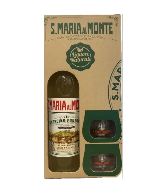 Santa Maria al Monte Limoncino Giftpack, fles bij slijterij t Bockje in Bathmen
