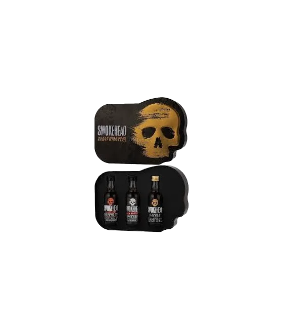 Smokehead Islay Single Malt Whisky Metalen giftbox met 3x 5cl, fles bij slijterij t Bockje in Bathmen