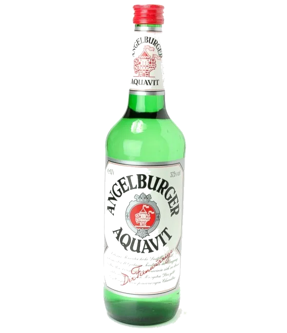 Angelburger Aquavit, fles bij slijterij t Bockje in Bathmen