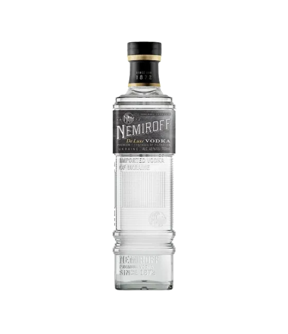 Nemiroff De Luxe Vodka, fles bij slijterij t Bockje in Bathmen
