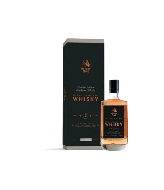 Belgian Owl Limited Edition Exclusive Whisky 1/2, fles bij slijterij t Bockje in Bathmen