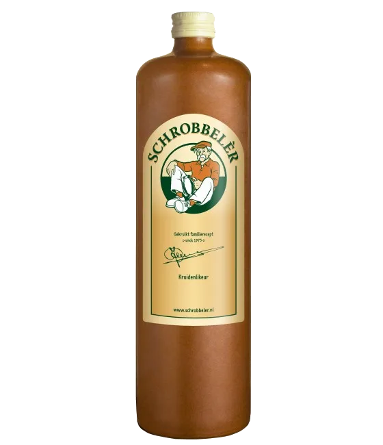 Schrobbelèr Kruidenlikeur, fles bij slijterij t Bockje in Bathmen