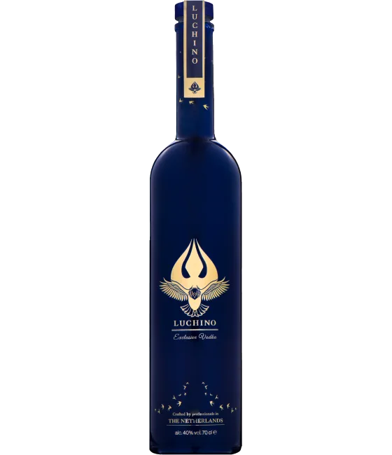 Luchino Vodka, fles bij slijterij t Bockje in Bathmen