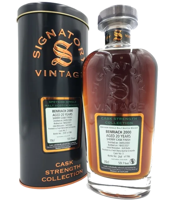 Benriach 2000 Cask Strength Signatory, fles bij slijterij t Bockje in Bathmen