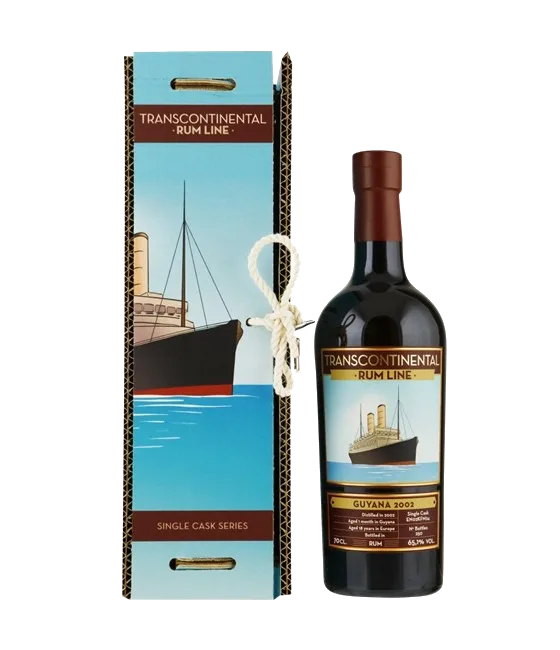 Transcontinental Rum Guyana 2002, fles bij slijterij t Bockje in Bathmen