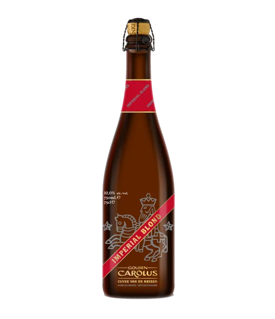 Gouden Carolus Cuvee van de Keizer Imperial Blond, fles bij slijterij t Bockje in Bathmen