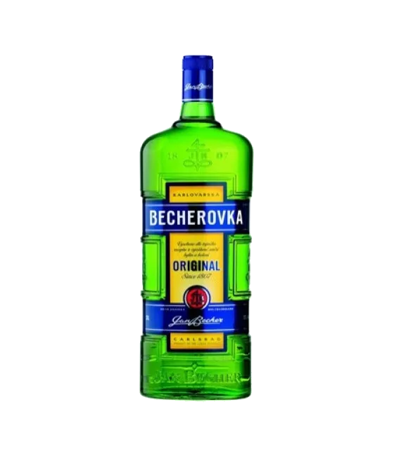Karlsbader Becherovka Herbal Liquer, fles bij slijterij t Bockje in Bathmen