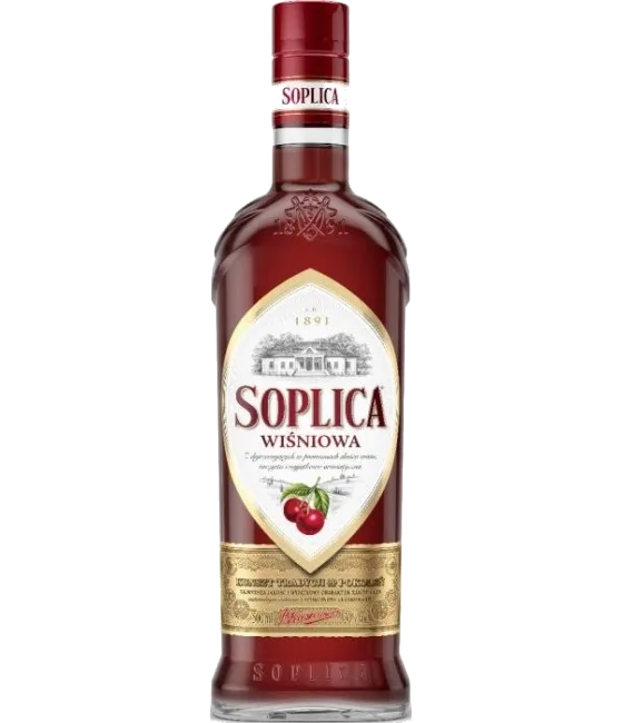 Soplica Wisniowa Kersen Likeur, fles bij slijterij t Bockje in Bathmen