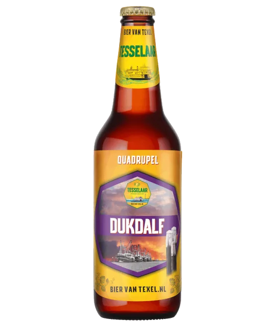 Tesselaar Dukdalf Quadrupel, fles bij slijterij t Bockje in Bathmen