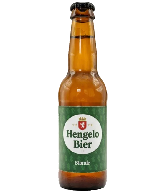 Hengelo Bier Blonde, fles bij slijterij t Bockje in Bathmen