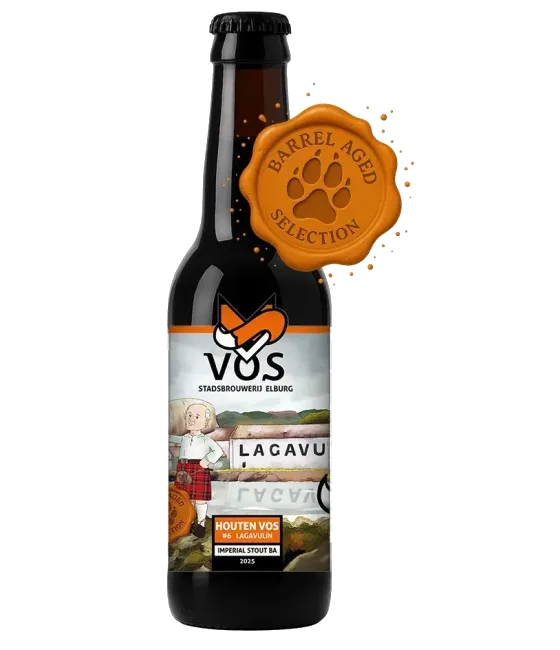 Brouwerij Vos Houten Vos #6 Barrel Aged serie, fles bij slijterij t Bockje in Bathmen