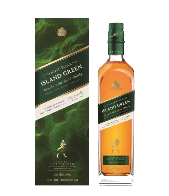 Johnnie Walker Island Green, fles bij slijterij t Bockje in Bathmen