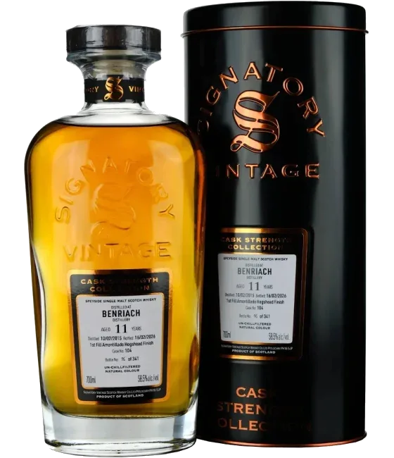 Signatory Vintage Benriach 11 Years Old 2015 Cask Strength #104, fles bij slijterij t Bockje in Bathmen