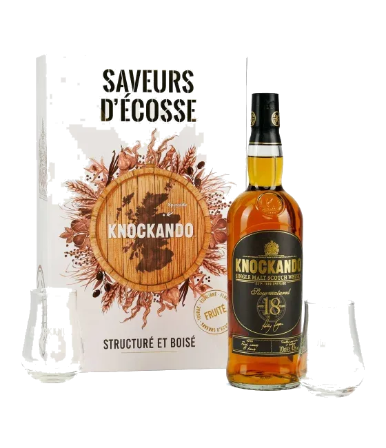 Knockando Single Malt 18 Years Old Giftpack + Glazen, fles bij slijterij t Bockje in Bathmen