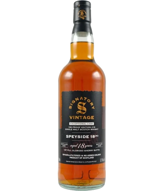 Signatory Vintage Speyside (M) 18 Years Old 100 Proof #18