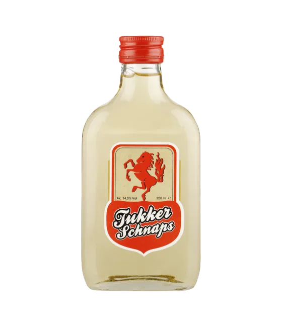 Tukker Schnaps zakflacon 20cl.