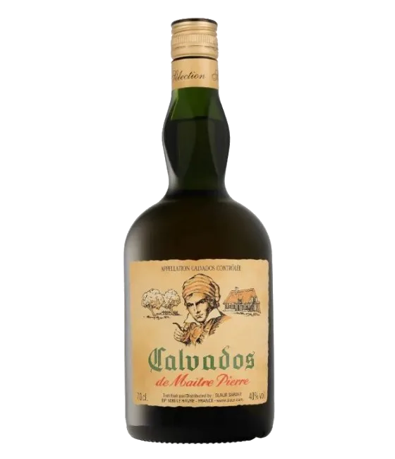 Maitre Pierre Calvados, fles bij slijterij t Bockje in Bathmen