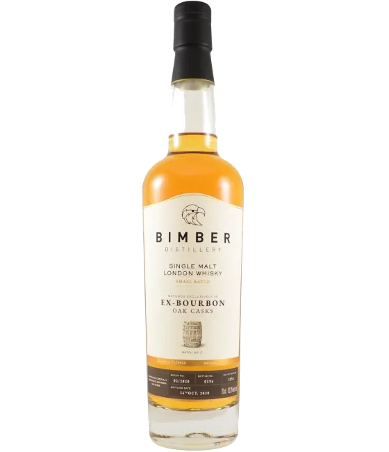 Bimber Single Malt Ex-Bourbon Oak Casks, fles bij slijterij t Bockje in Bathmen