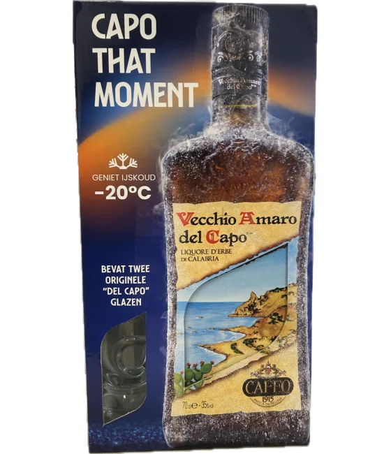 Vecchio Amaro Del Capo Caffo Likeur Giftbox, fles bij slijterij t Bockje in Bathmen