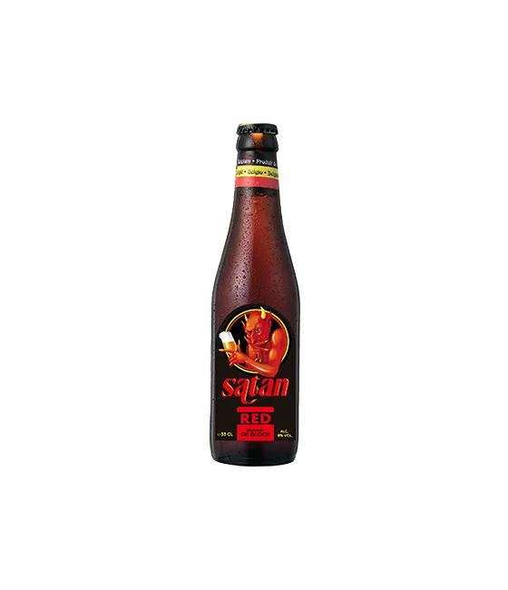 Brouwerij De Block Satan Red, fles bij slijterij t Bockje in Bathmen