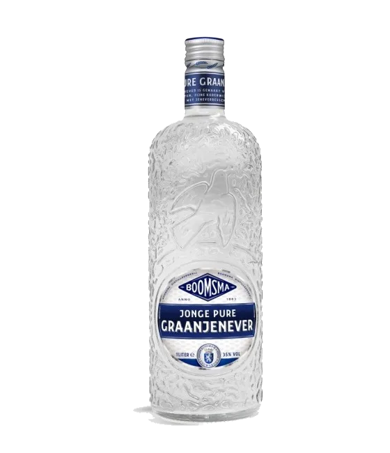 Boomsma Jonge Pure Graanjenever, fles bij slijterij t Bockje in Bathmen
