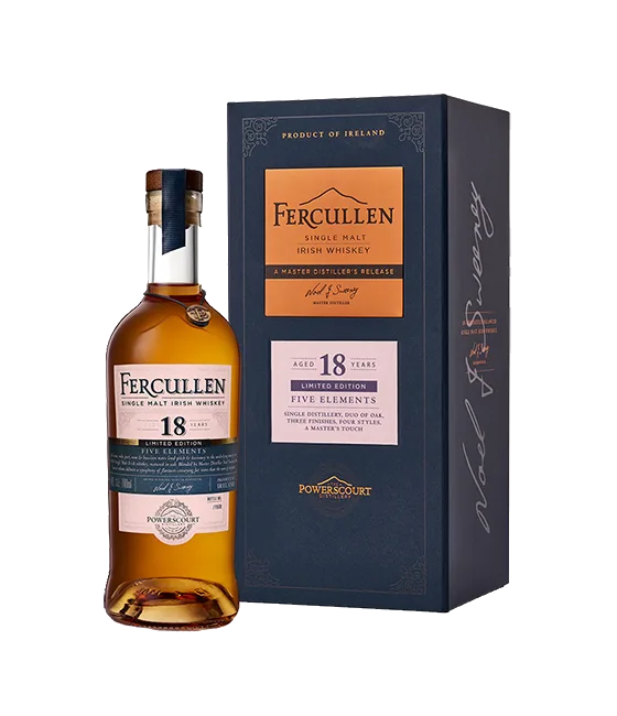Powerscourt Fercullen 18Y Five Elements, fles bij slijterij t Bockje in Bathmen