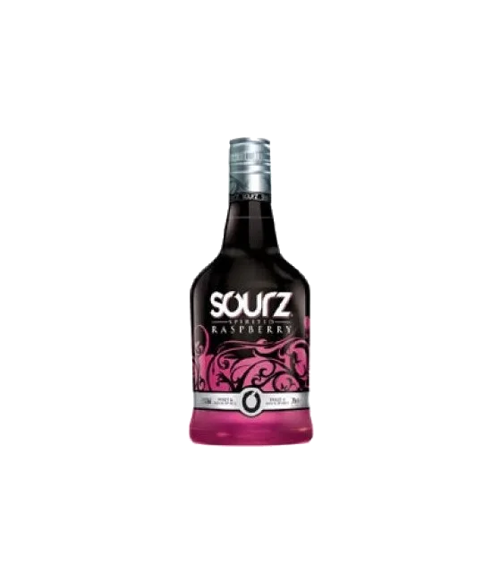 Sourz Raspberry, fles bij slijterij t Bockje in Bathmen