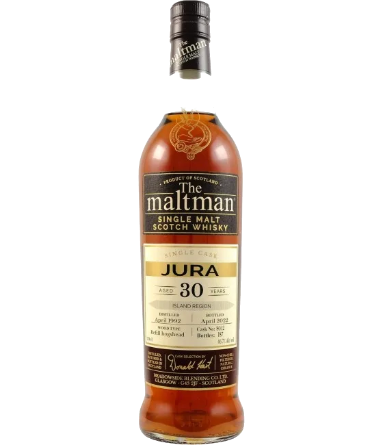 The Maltman Jura 30Y 1992 #8052, fles bij slijterij t Bockje in Bathmen