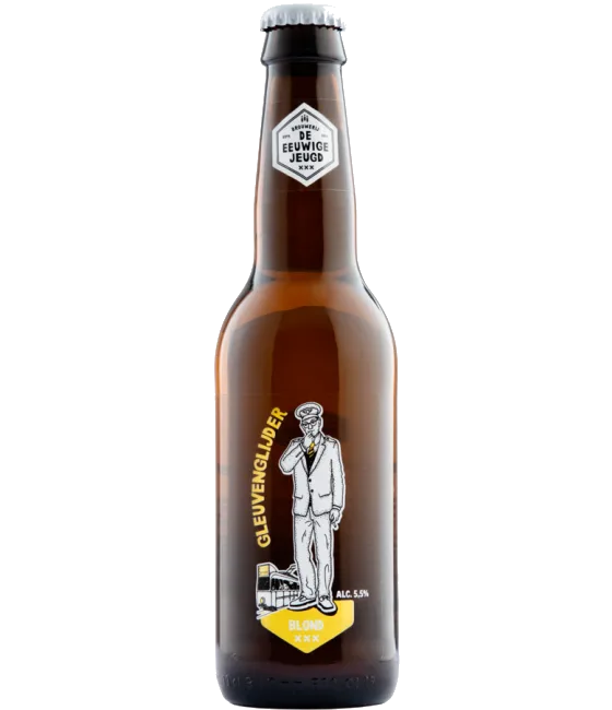 De Eeuwige Jeugd Gleuvenglijder Blond, fles bij slijterij t Bockje in Bathmen
