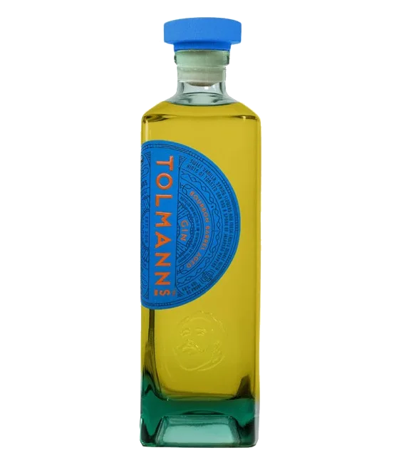 Tolmann’s Bourbon Barrel Aged Gin, fles bij slijterij t Bockje in Bathmen