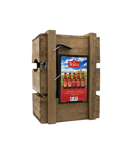 Texels Bierbox 5 flesjes, fles bij slijterij t Bockje in Bathmen