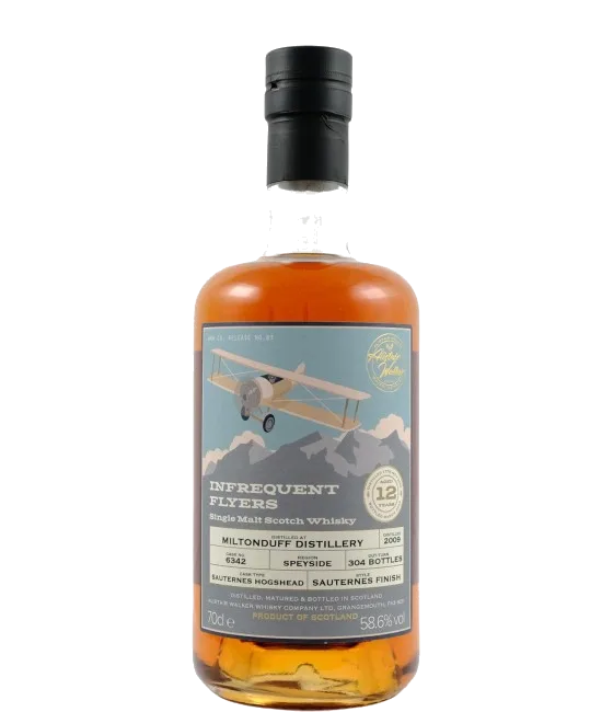 Infrequent Flyers Miltonduff 2009, fles bij slijterij t Bockje in Bathmen