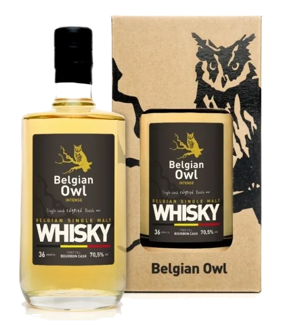 Belgian Owl Single Malt Intense, fles bij slijterij t Bockje in Bathmen
